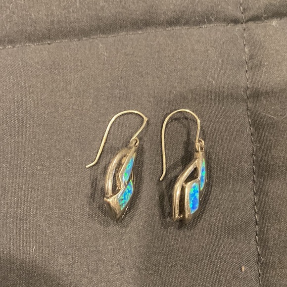 Sterling Opal Earrings - Picture 2 of 3